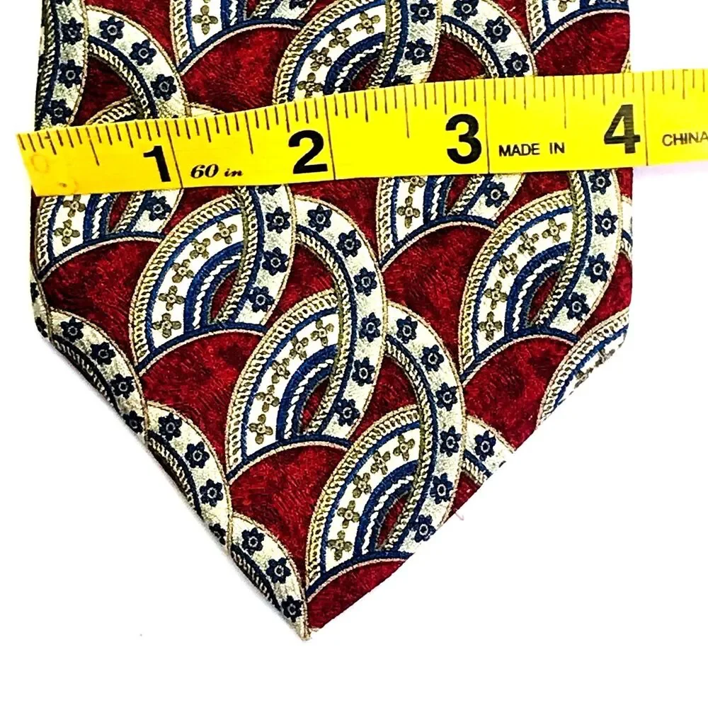 Metropolitan Museum of Art Tie Horseshoe Cross Star Western Cowboy Red Silk